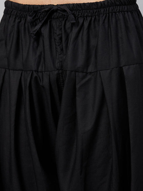 Men's Black Cotton Silk Blend Pyjama
